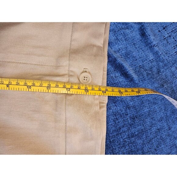 Michael Kors Miranda Khaki Pants Mid Rise Ankle Stretch Cotton Pants 24 Women 3X - Picture 4 of 5